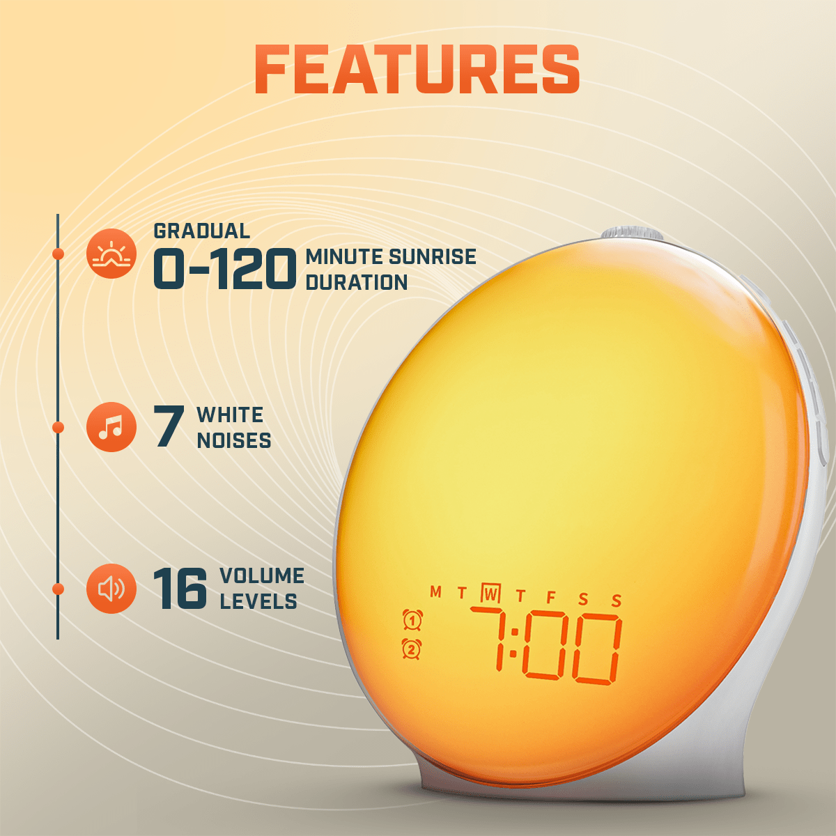 Smart Wi-Fi Wake Up Sunrise Alarm Clock